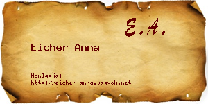 Eicher Anna névjegykártya